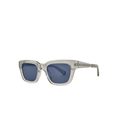 Mr. Leight MAVEN S Sunglasses MORD-PLT/SFLBLU morning dew-platinum/semi-flat lagoon blue - three-quarters view