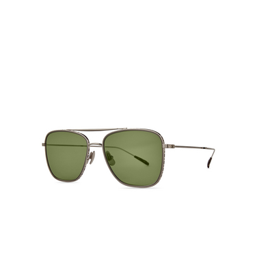 Mr. Leight NOVARRO S Sunglasses 12KG-MPL/GRN 12k white gold-maple/green - three-quarters view