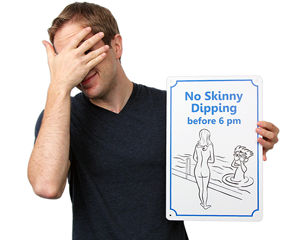 No Skinny Dipping Sign