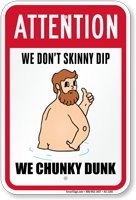 Do Not Skinny Dip, Humorous Pool Sign