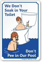 Dont Pee In Pool, Humorous Pool Sign