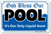 God Bless Our Pool Sign