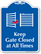 Keep Gate Closed At All Times Signature Sign