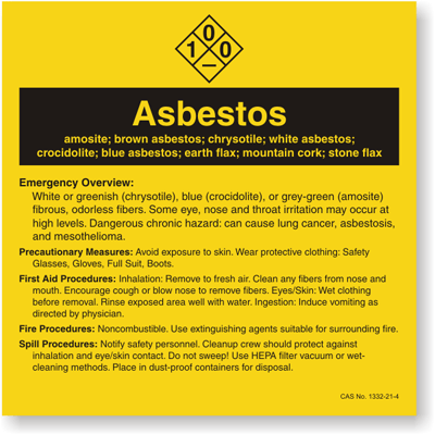 Asbestos Labels