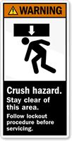 ⚠ ANSI Caution, Warning & Danger Crush Hazard Labels