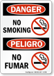 Danger / Peligro No Smoking Sign Bilingual