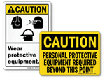 Caution PPE Signs