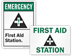 First Aid Station Signs