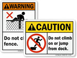 ANSI No Climb Signs