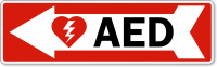 AED Left Arrow Symbol Label