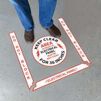 Electrical Panel Do Not Block Superior Mark Floor Sign Kit