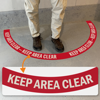 Keep Area Clear, 2 Part Floor Sign