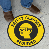 Safety Glasses Required Floor Sign