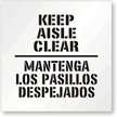 Keep Aisles Clear Bilingual Floor Stencil