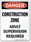 Danger Construction Zone Sign