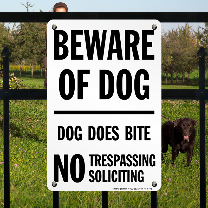 Beware Of Dog Warning Dog Will Bite Do Not Enter Soliciting Banners ...