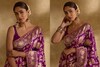 Mrunal Thakur Exudes Elegance In Traditional Purple Silk Saree; See Pics