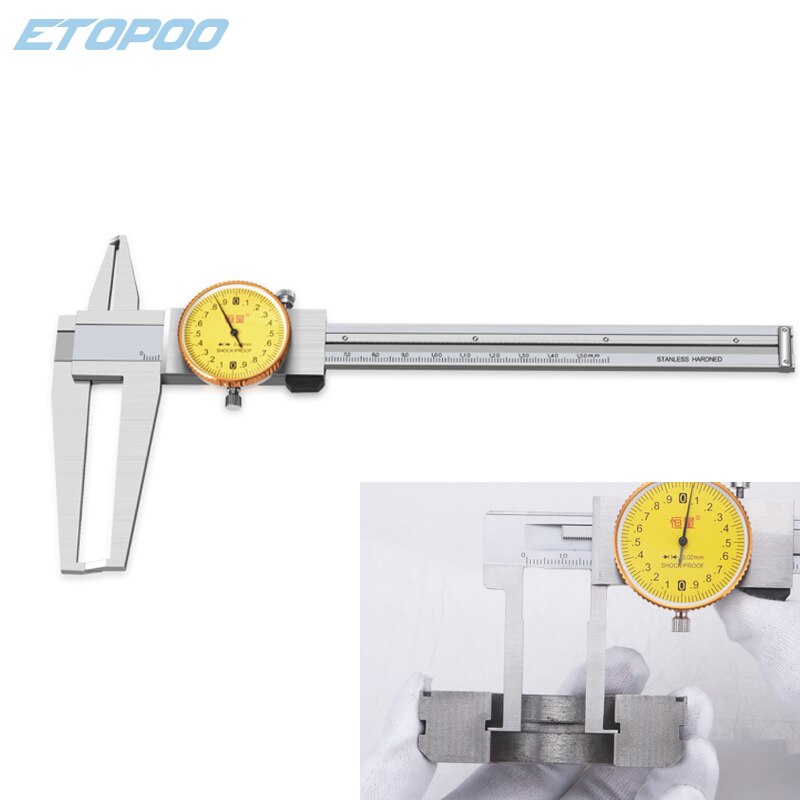 Inside Groove dial Vernier Caliper 9-150mm 0.02mm stainless Steel Inner Vernier Calipers Double Claw tool