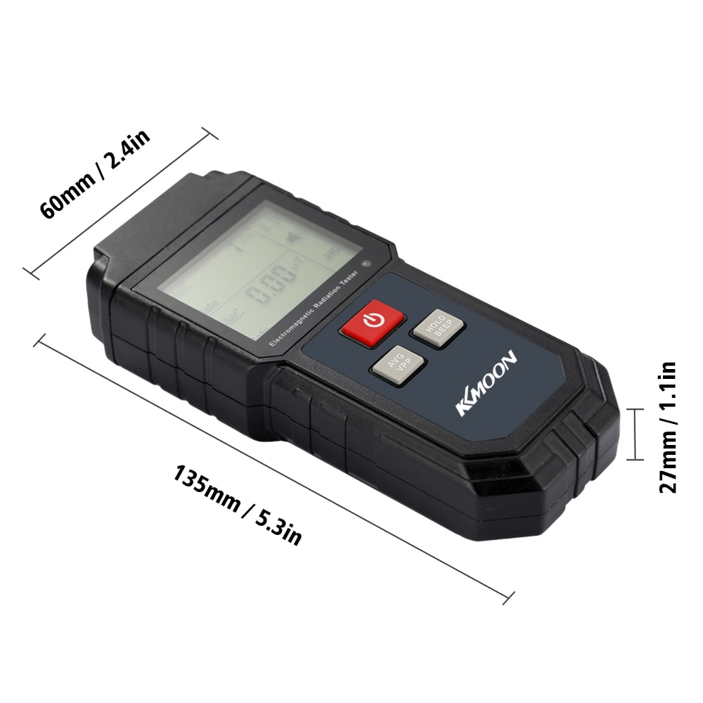 KKmoon Portable Electromagnetic Radiation Tester Handheld Digital LCD EMF Meter Electric Field Magnetic Field Dosimeter Detector