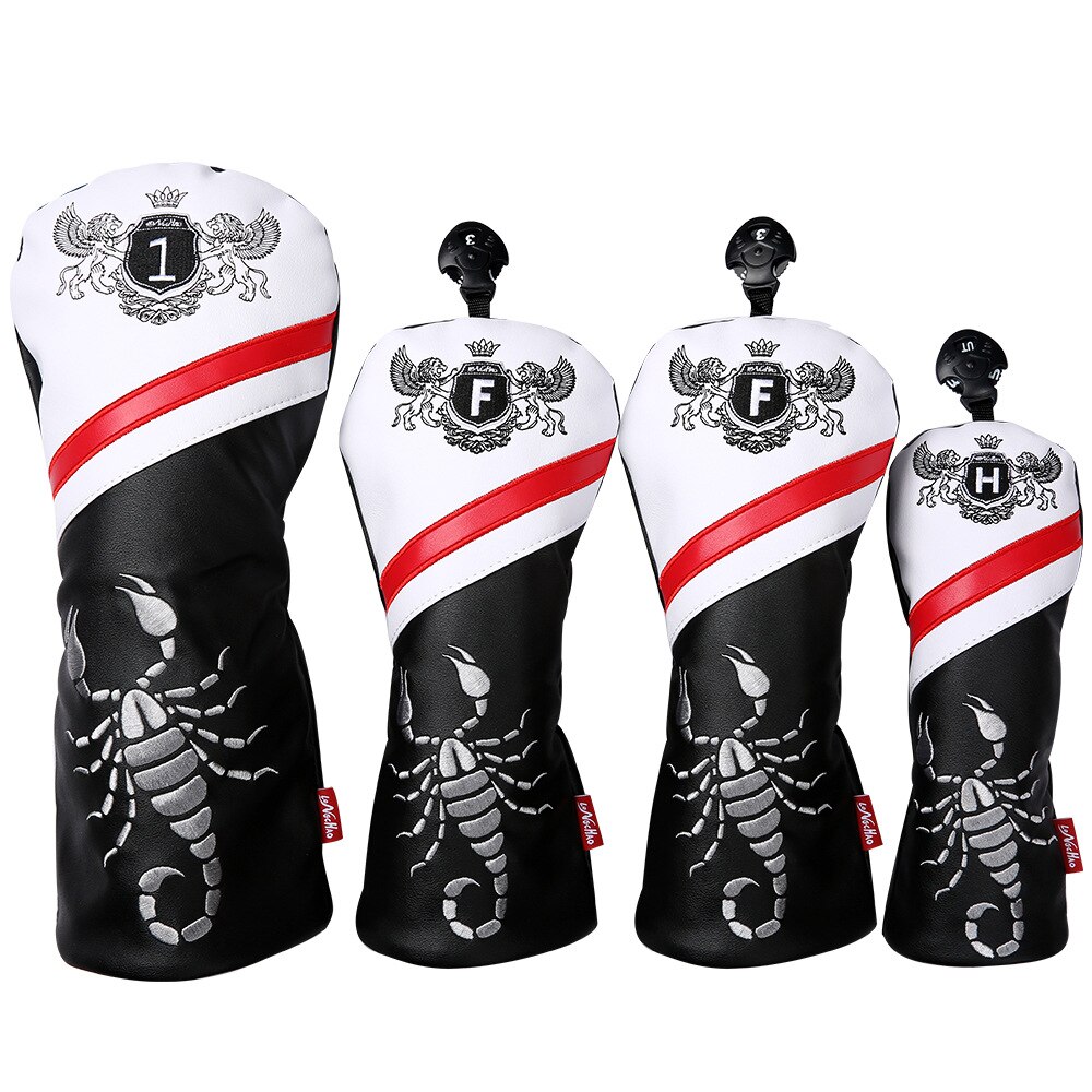 Golf Club Headcovers Driver Fairway Woods cover PU Leather Head Covers Set Protector Golf Accessories: 3