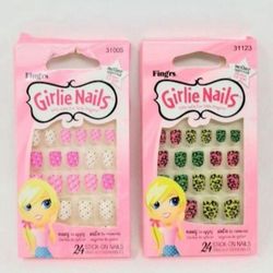 NEW Lot of 2 boxes Fingrs Self Stick Girlie Nails