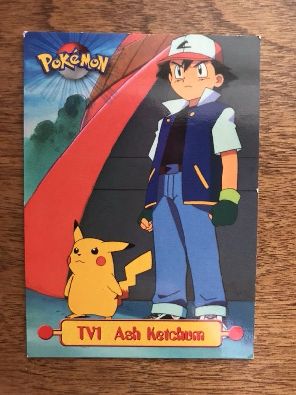 TV1 Ash Ketchum Pokemon TOPPS TV Animation Edition Card Pikachu 1999 Nintendo