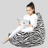 Cumpara ieftin Fotoliu Bean Bag Depozitare Jucarii de Plus ZEBRA - XL