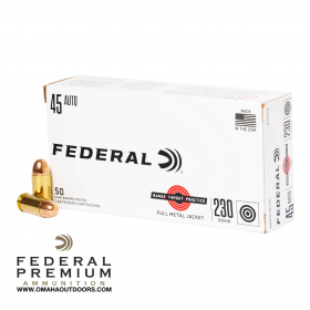 Federal Range Target Practice 45 ACP 230 Grain FMJ Ammo 50 Rounds