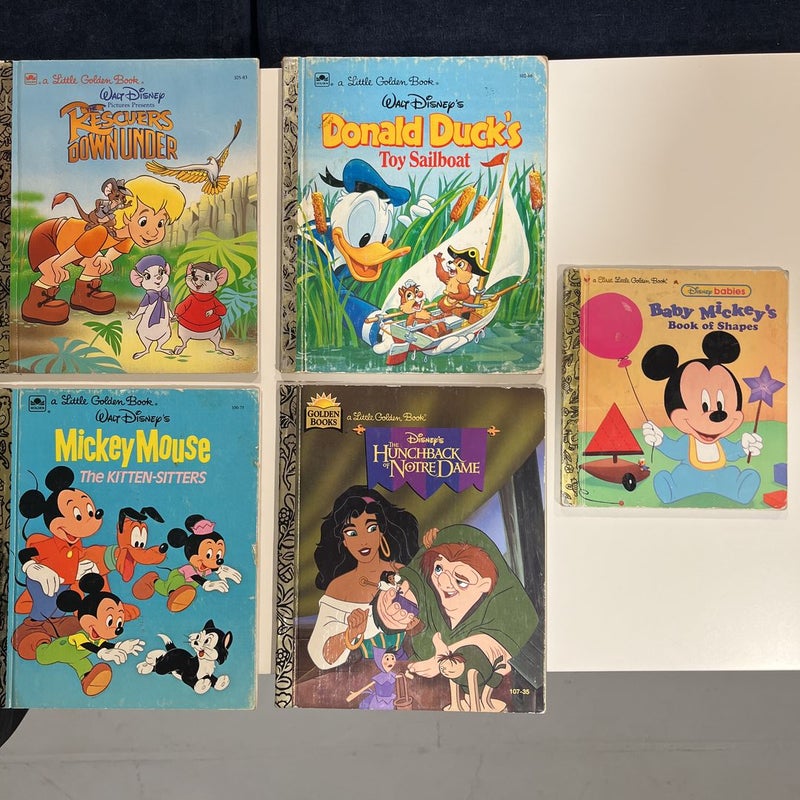 Walt Disney Little Golden Book Bundle: Rescuers Down Under, Mickey ...