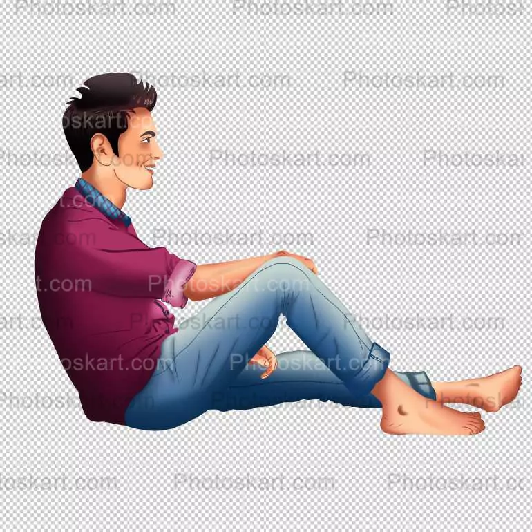 college boy sitting side view free vector