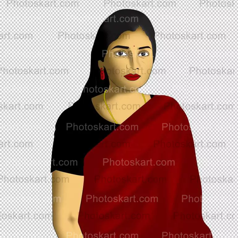 bengali girl wearing saree front face vector