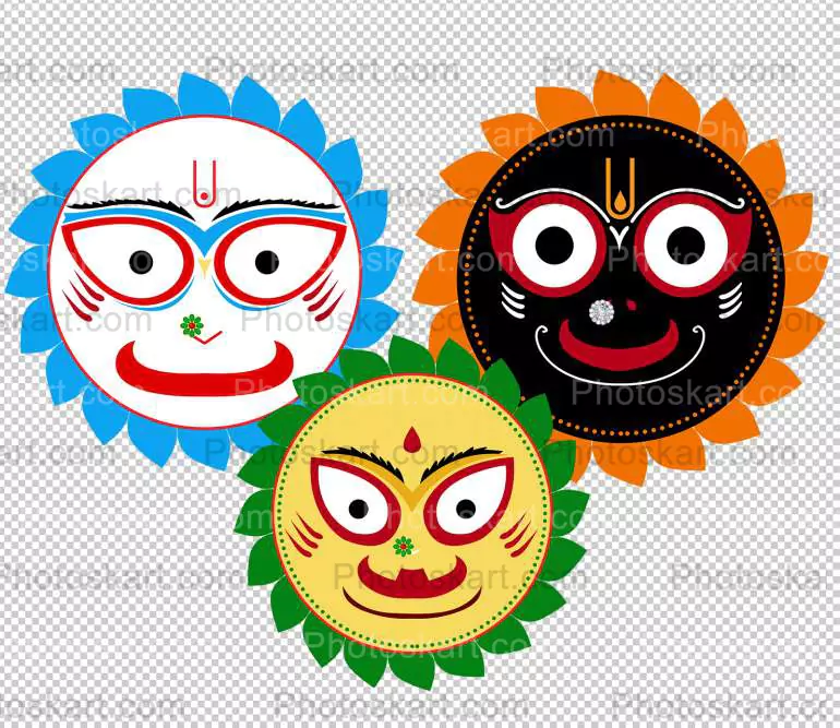 jagannath balaram subhadra face free vector