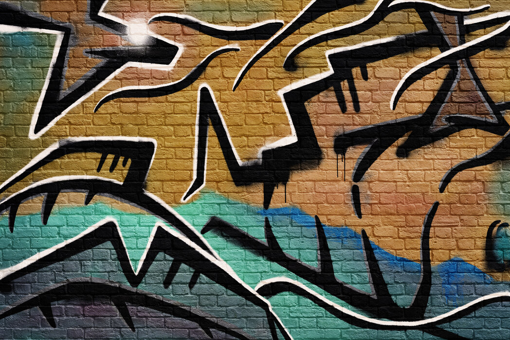 Graffiti Brick Wall Wallpaper