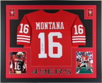 Joe Montana Signed Custom Framed Jersey Display (JSA) at PristineAuction.com