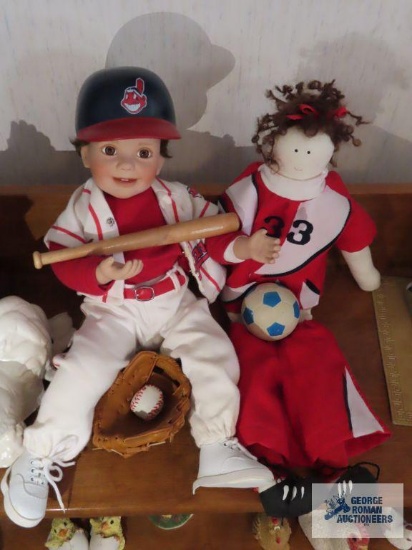 Baseball and soccer dolls