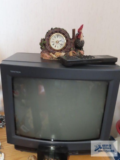 Rooster clock and Sony TV