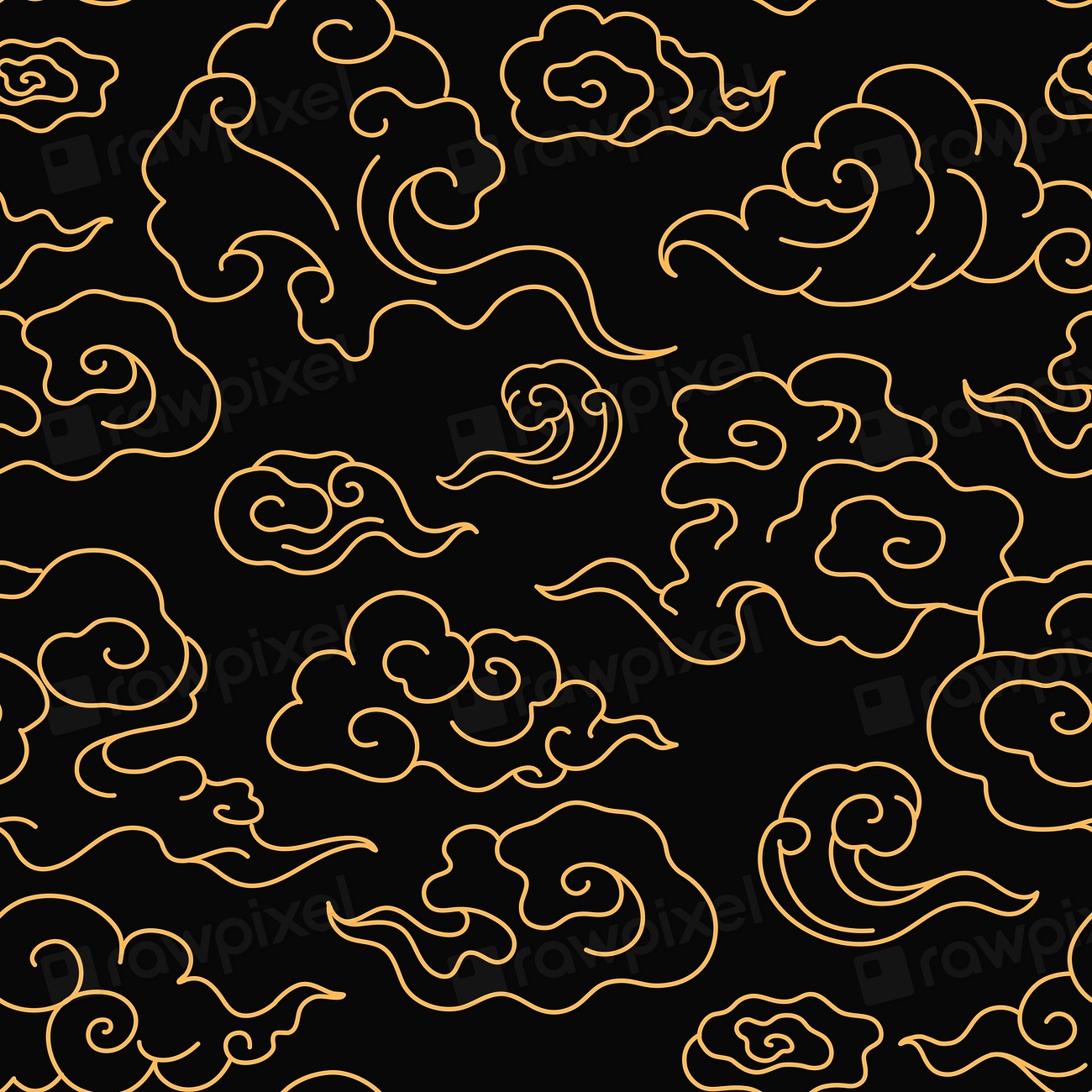 Gold cloud pattern seamless background, | Premium Vector - rawpixel