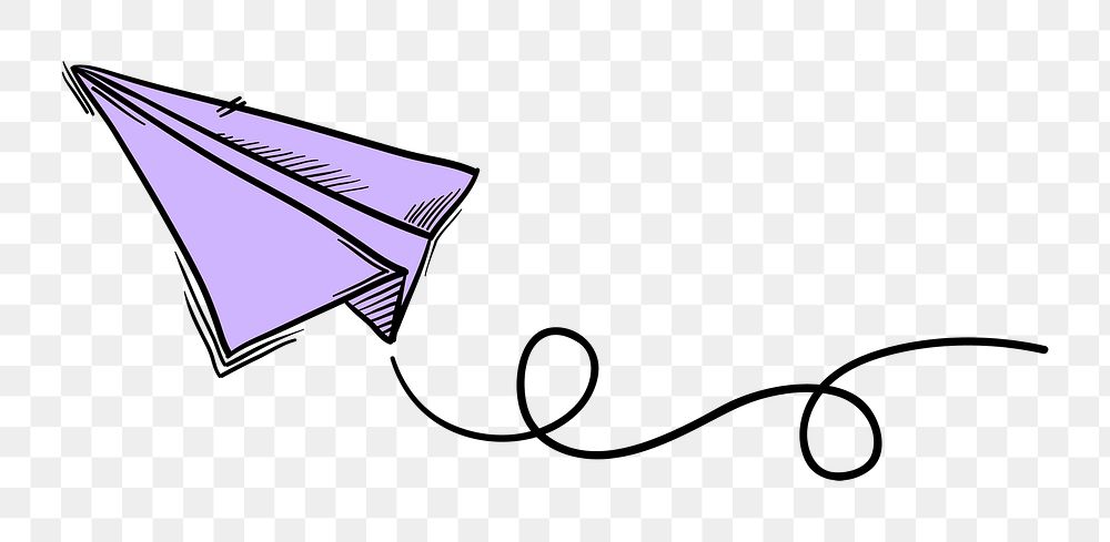 Png paper airplane pastel doodle cartoon clipart