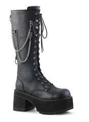 Ranger-303 black platform boots with chains