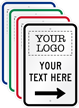 Add Logo And Text With Right Arrow Custom Parking Sign