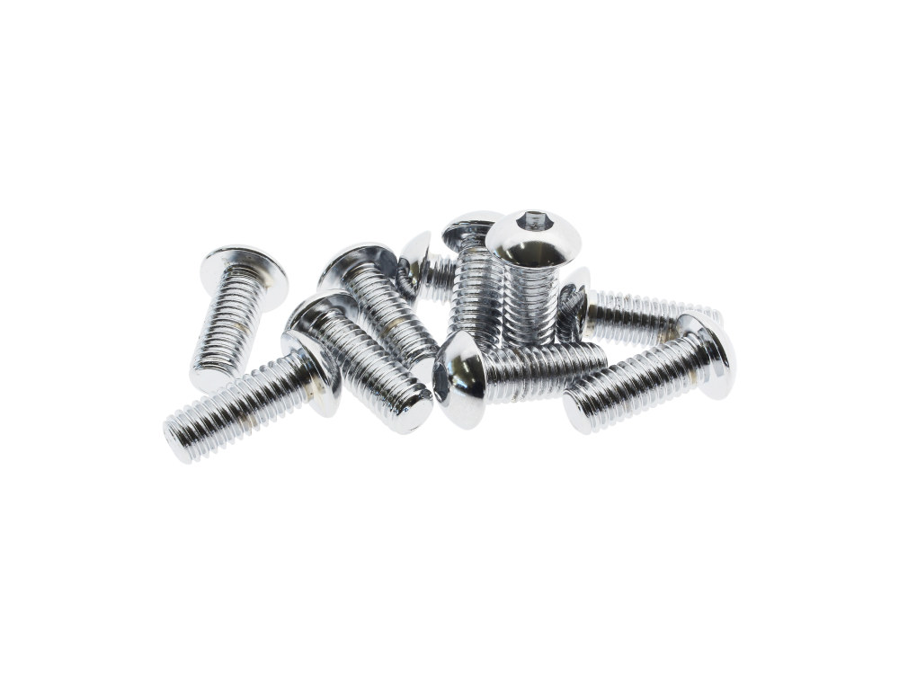 3/8-16 x 1in. UNC Button Head Allen Bolts – Chrome. Pack 10.