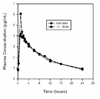 Mean Steady-State Plasma Concentrations of Moxifloxacin - Illustration