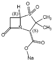 Chemical structure of sulbactam sodium - Illustration