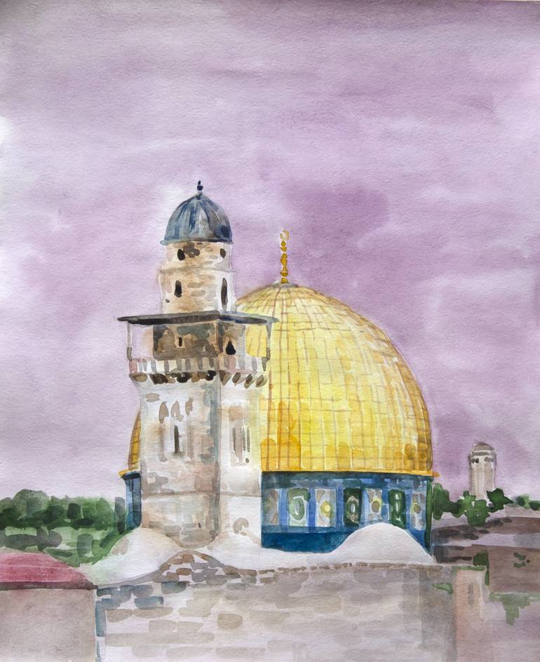 Al-Aqsa Mosque and Kubbetus Sahra Painting by Daliya Madyarova ...