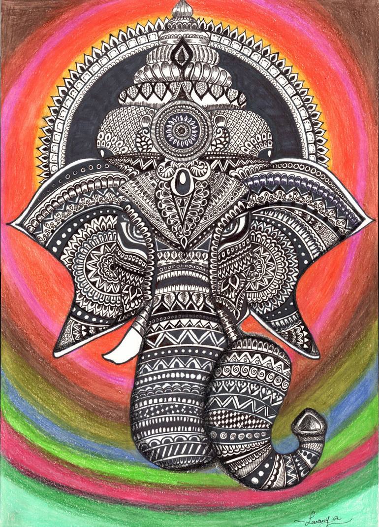 The Ganesh Drawing by Lavanya Polampalli | Saatchi Art