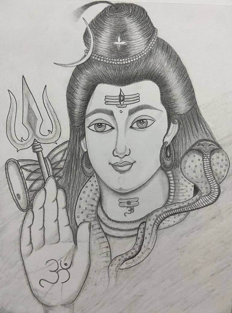 Lord Shiva, pencil sketch Drawing by Bhagyashree Sagar | Saatchi Art