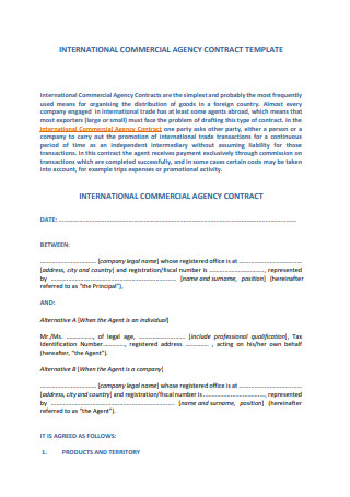 International Commercial Agency Contract