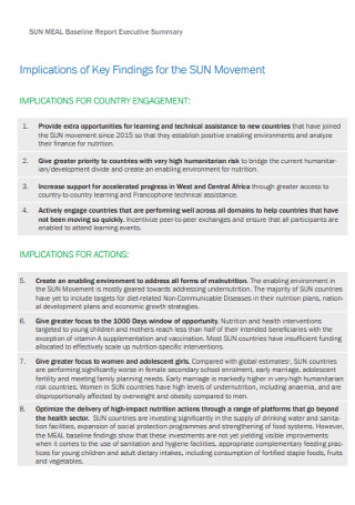 Baseline Report Executive Summary