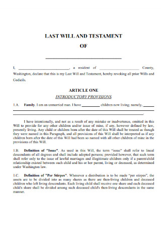 28+ SAMPLE Last Will and Testament in PDF | MS Word