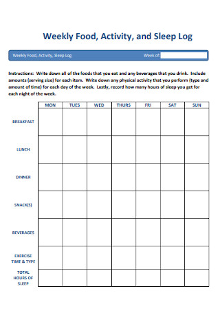 Food Activity Log